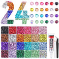 6600Pcs Resin Rhinestones for Bedazzling with Tweezers, Multicolor 5mm Rhinestones for Crafting with B7000 Jewelry Glue for DIY Crafts Clothing Tumblers Shoes Fabric Nail Art