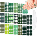 20 Sheets Green Solid Color Nail Polish Strips with Nail File Self-Adhesive St. Patrick's Day Nail Strips Nail Stickers Full Nail Wraps for Women Nail Art