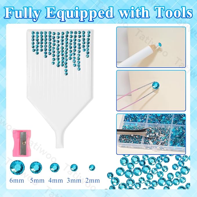 20000Pcs Peacock Blue Flatback Jelly Resin Rhinestones for Bedazzling, Mix Sizes Crystal Rhinestones Gems, Blue Gems Bedazzling for Crafting for DIY Face Makeup Crafts Tumblers