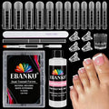 EBANKU Poly Gel Toenail Kit, Reusable Toe Dual Nail Forms with 2.5oz Slip Solution Poly Gel Nail Kit for Toe Nail Tips for Women with Double-end Brush, File, Clips, Liquid Container, 120PCS, 12 Sizes