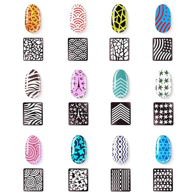 eboot 288 Pieces 96 Designs Nail Vinyls Nail Stencil Sticker Sheets Set for Nail Art Design, 24 Sheets