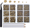8000pcs Hotfix Rhinestones Flatback,Rhinestones for Crafts Clothes Mixed 6 Sizes, Hotfix Crystals with Wax Pencil Kit, SS4-SS30,Aurum
