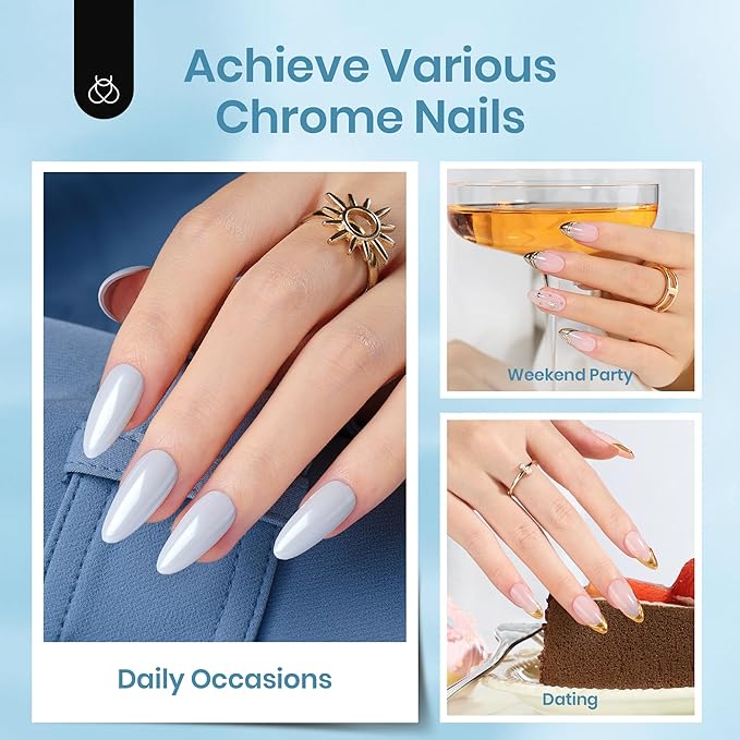 Beetles Gel Top Coat for Chrome Nail Powder: 15ml Mirror Shiny Chrome No Wipe Gloss Top coat Long Lasting Soak Off Nail Lamp for Nail Art Creation Gift