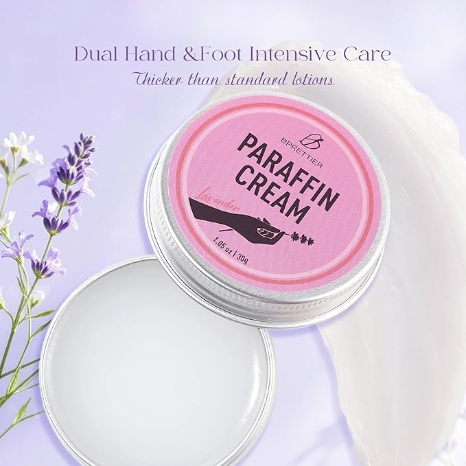 Cold Paraffin Wax Cream for Hands and Feet, Shea Butter Cuticle Balm, Lavender Scent Home Spa, No-Heat Moisturizing Mask