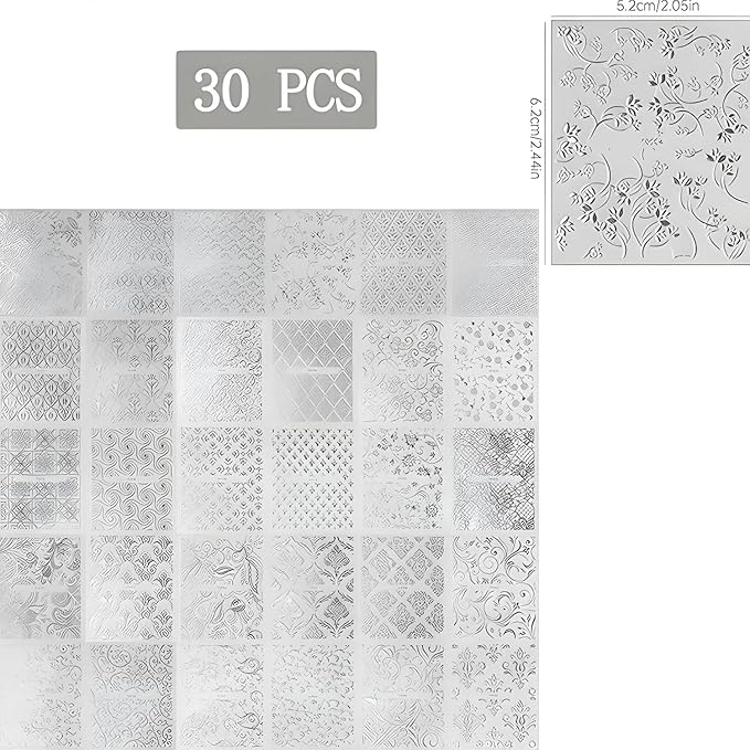 30 Sheets Silvery Stickers 3D Self-Adhesive Lace Nail Decals Retro Flower Designs Nail Supplies Acrylic Nail Decoration DIY Nails Art Accessories for Women