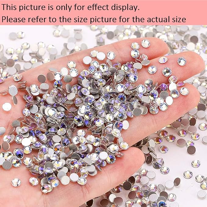 Dowarm 1440 Pieces SS16 Flatback Crystals, 4MM Flatback Nail Crystals for Craft, Dance Costumes, Non Hotfix Rhinestones (SS16 / 4MM, Blue Moonlight)