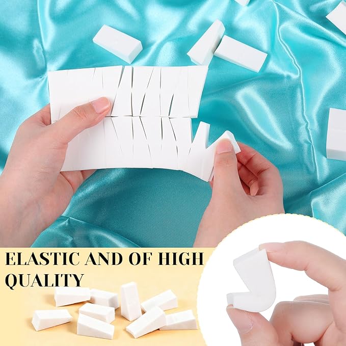 Mimorou 144 Pcs Ombre Nail Sponges Mini Nail Art Sponges White Ombre Brush Professional Tools Accessories Supplies Home DIY Art Salon, 1.7"x0.7"x0.75"
