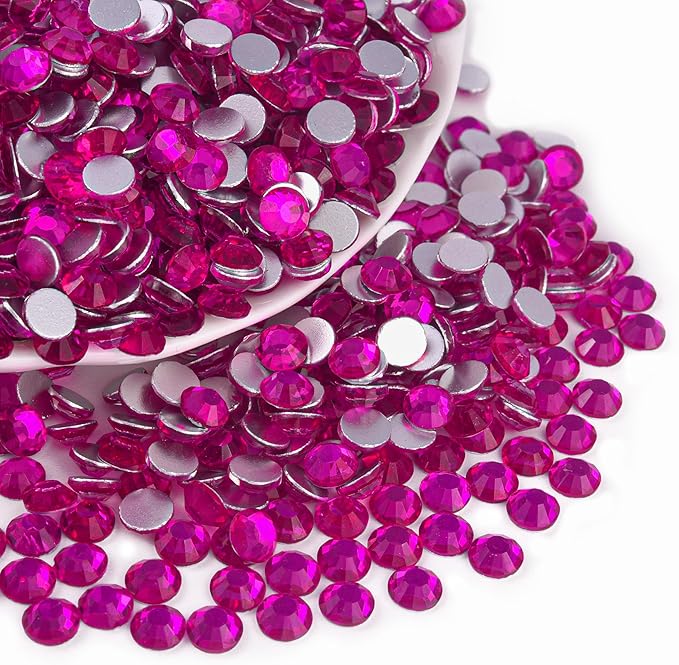 Blinginbox Glass Flatback Rhinestones Crystal Round Gems,Rose B,SS10/1440pcs,2.7-2.9mm