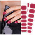 DANNI & TONI Semi Cured Gel Nail Strips Deep Red (Sheer Cherry) Solid Color Gel Nail Wraps 28 Stickers