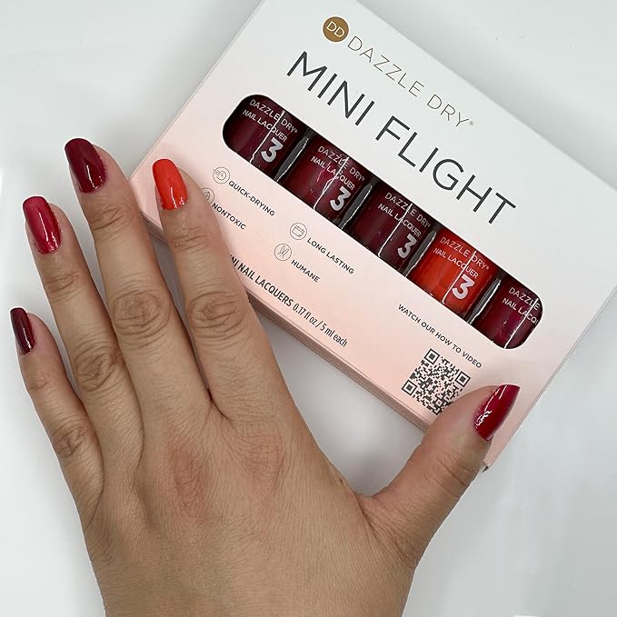 Dazzle Dry Mini Flight - Best of Reds - 5 Mini Lacquers