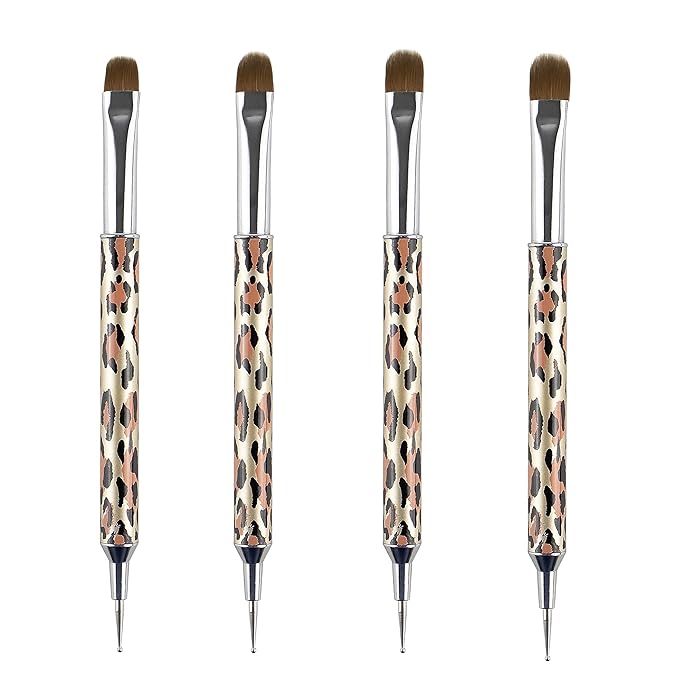 VONYA Kolinsky Acrylic French Tip Gel Nail Art Brush with Dotting Tool,For Professional Manicure Cuticle Clean up Nail Art Design. (Size16)