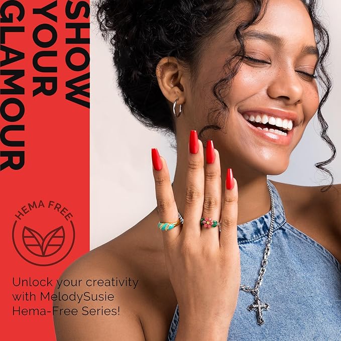 MelodySusie Hema Free Gel Nail Polish, 0.5 Fl Oz Thick Light Coral Gel Polish, Non-Toxic, Long Lasting, Soak Off UV Nail Polish, Manicure Nail Design Salon DIY Nail Art at Home K1176