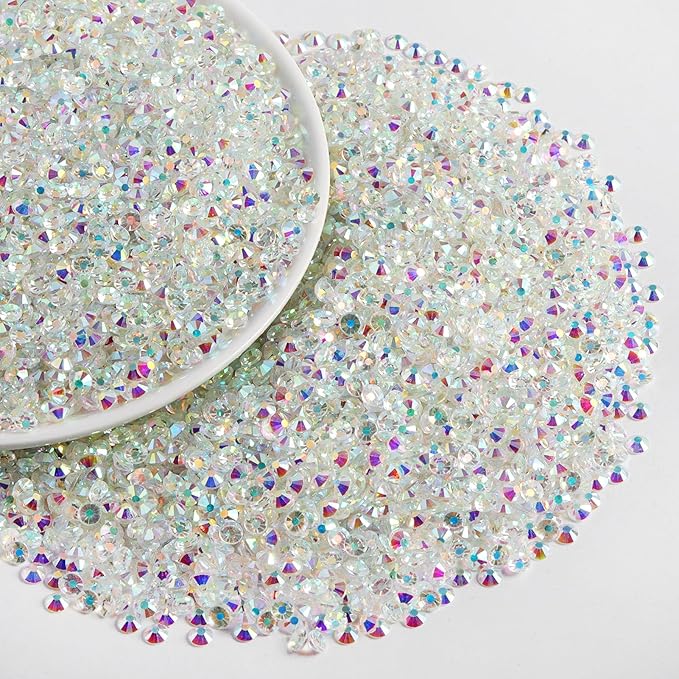 Beadsland Flatback Rhinestones Bulk,14400PCS Crystal Rhinestones for Nails Crafts Clothes DIY Decoration, Transparent AB, SS20, 4.6-4.8mm