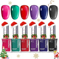 Beetles Nail Polish Set, 6 Colors Quick Dry Jelly Nail Polish Kit, Winter & Fall Sheer Jelly Syrup Nails Enchanted Night Gifts for Women Salon DIY Manicure Kit