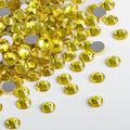 Beadsland 576pcs Flat Back Crystal Rhinestones Round Gems for Nail Art and Craft Glue Fix, Lemon Yellow, SS30,6.3-6.5mm