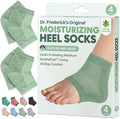 Dr. Frederick's Original Moisturizing Heel Socks for Dry Cracked Heels Treatment - Infused with Olive Oil, Jojoba Oil and Vitamin E - 2 Pairs - Valentines Day Gifts for Her & Him - Green Aloe