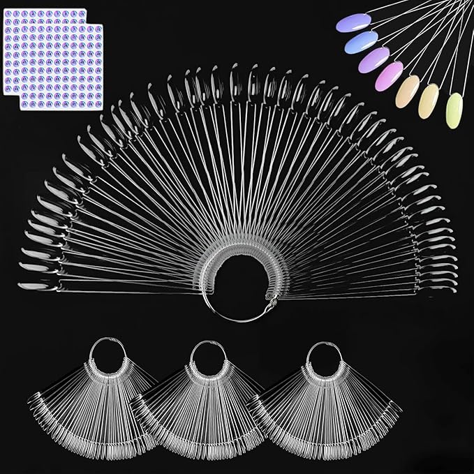 200PCS Clear Swatches for Nail Polish with Number Stickers, Oval Nail Swatches Nail Color Display Sticks for Gel Polish, Nail Art Practice Tips for Technicians & DIY Salon Use