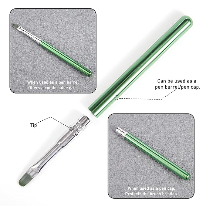 DANNEASY Nail Art Brushes for Gel Polish, Oval Nail Polish Clean Up Brushes For Cleaning Polish Mistakes on the Cuticles, Gel Nails Art Brush Design Tools Acrylic Manicure Brushes