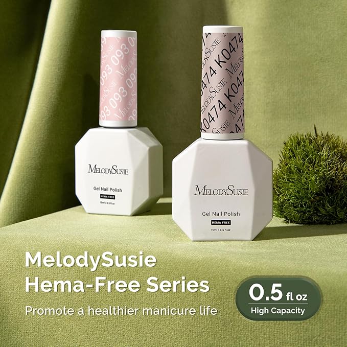 MelodySusie Hema Free Gel Nail Polish, 0.5 Fl Oz Thick Gray Nude Gel Polish, Non-Toxic, Long Lasting, Soak Off UV Nail Polish, Manicure Nail Design Salon DIY Nail Art at Home K0474