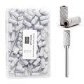 100pcs Nail Drill Bits Small Sanding Bands with Upgrade 3.1mm Mandrel Bit, 120 Medium Grit Nail File Sanding Bands for Acrylic Nails Gel Removing Shaping Manicures and Pedicure (Zebra, 120 Grit)