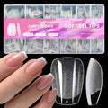 AddFavor 600pcs Short Coffin Nail Tips, Soft Gel Nail Tips x Short Ballerina Clear Fake Nails Full Cover Acrylic Nails Tips for Extension Nail Manicure Salon Home DIY