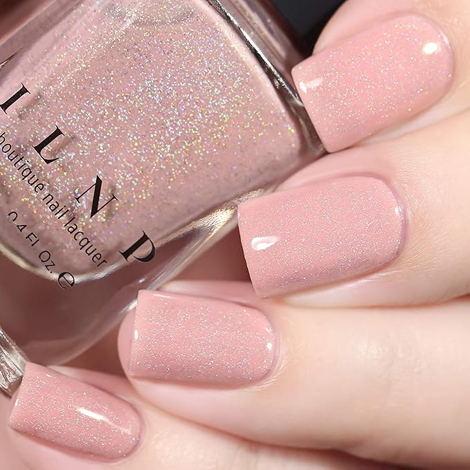 ILNP CEO - Dusty Pink Neutral Nude Nail Polish, Subtle Holographic, Chip Resistant, 7-Free, Non-Toxic, Vegan, Cruelty Free, 12ml
