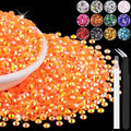 6000PCS 4mm Resin Jelly Rhinestones in Bulk (Orange AB), Bedazzling Flatback Crystals Rhinestones for Crafting DIY Nail Decoration, Gems Diomand Charms for Tumbler Shoes Clothing Fabric