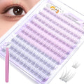 Self Adhesive Eyelashes, Individual Lashes Clusters for Natural Lash Clusters Kit, Pre Lash Glue Wispy Cluster Eyelash Extensions Kit Easy to Apply 120 PCs 9mm 10mm 11mm 12mm
