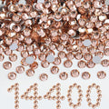 Beadsland Flatback Rhinestones Bulk,14400pcs Champagne Rhinestones for Nails Crafts Clothes DIY Decoration, Light Peach, SS10, 2.7-2.9mm