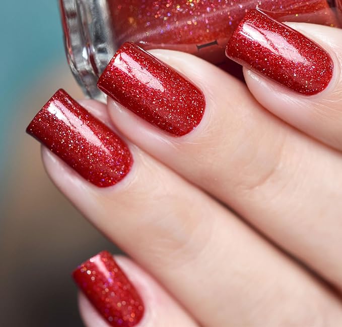 ILNP Stopping Traffic - Fire Engine Red Holographic Nail Polish