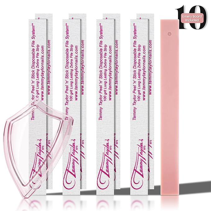 Tammy Taylor 100 Grit Acrylic Finger Nail Files for Women, 100/180 Limas para Uñas & Emery Boards for Nails, Professional Manicure Tools, Salon Art Supplies & Accessories, Disposable Fingernail File