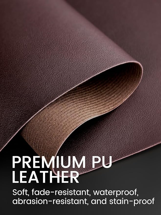 Nail Art Table Mat, (MAT ONLY) Foldable Nail Arm Hand Rest Mat for Nail Tech, Soft Microfiber PU Leather Nail Desk Mat for Manicure Pillow, Nail Polish Desk Pad for Nail Tech Must Haves - Dark Brown