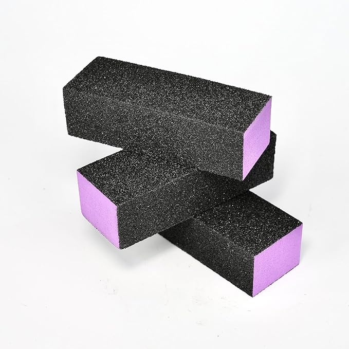 14 Pack Nail Buffer Block, Professional Manicure Tools, 100/180 Grit, Black Purple 3 Sides Nail Files Art Pedicure Manicure File
