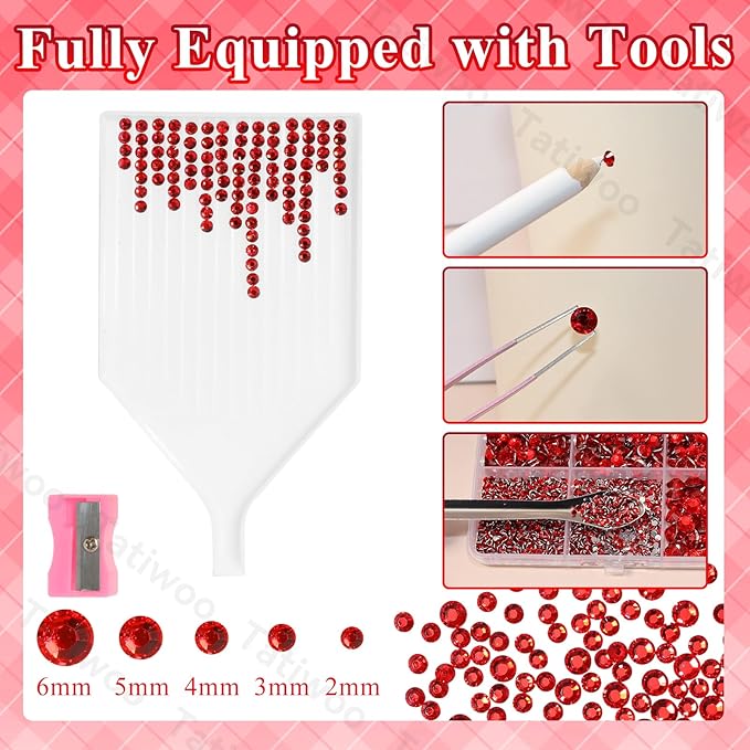 20000Pcs Ruby Red Flatback Jelly Resin Rhinestones for Bedazzling, Mix Sizes Crystal Rhinestones Gems, Ruby Red Gems Bedazzling for Crafting, Flatback Rhinestone for DIY Face Makeup Crafts Tumblers