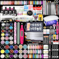 COSCELIA Acrylic Nail Kit for Beginners with Everything Professional Acrylics Powder 6pcs Gel Nail Polish 18pcs Glitter Decoration Powder Nails Kit Acrylic Set with Drill Light Gifts for Women
