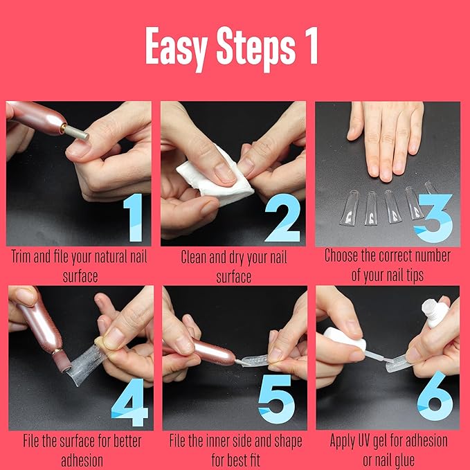 NOVO OVO 120 pcs Extra Long Duck Nail Tips Full Cover for Acrylic, Clear XL XXL Flare Feet Nails Press On, Y2K Vibe Wide French Soft Gel False Nail Extension for Art Salon x 12 Sizes in Box