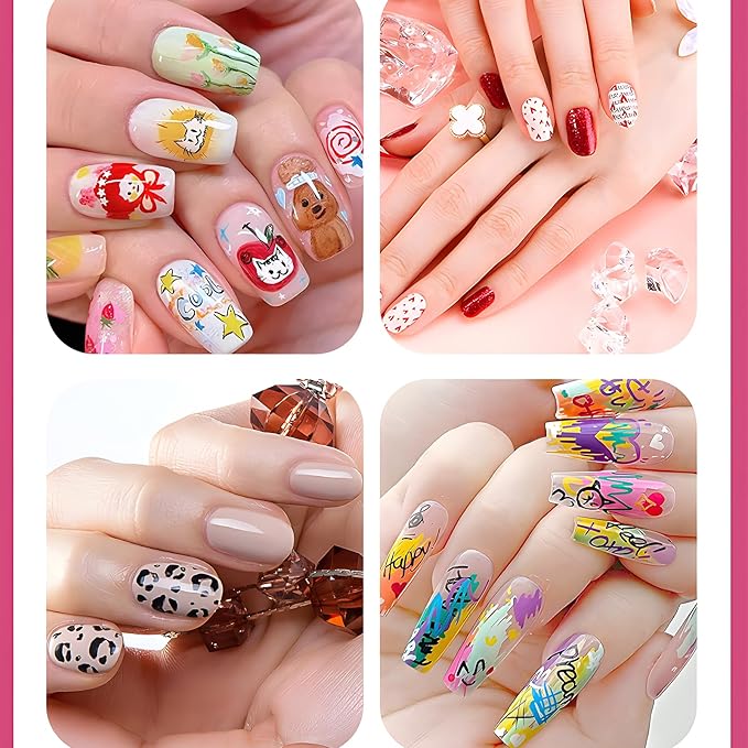 Nail Art Marker Pens, 12 Colors Fine Tip 0.5mm Nail Art Marker Pens for Detailing, Line Drawing & Dotting, DIY Nail Design Kit for Salon & Home Manicure