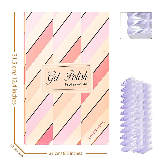 Acycoin2A 160 Nail Color Display Book Chart with 240 Nail Tips UV Gel Polish Color Card Board (B)