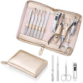 Makartt Manicure Kit for Women: Manicure Set with Nail Clippers - 11 pcs Stainless Steel Women Men Grooming Gift Travel Nail Kkit with Portable Rosy Gold Leather Case