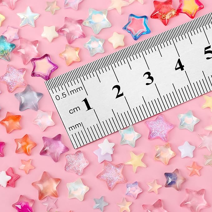 Stars Nail Art Charms, 3D Clear Five-Pointed Star Nail Glitter Designs, Pentagram Nail Art Rhinestone, Resin Star Nail Diamond Gems Supplies for Women Manicure, DIY Jewelry Making Crafts 1
