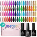 Beetles Gel Nail Polish Set, 36 Colors Gel Polish Set Sparkle Red Pink Glitter Black Nail Kit Free Journey Collection with 3Pcs Base Top Coat Soak off Uv Gel Polish Manicure Kit
