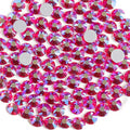 Beadsland Flat Back Crystal Rhinestones Round Gems for Nail Art and Craft Glue Fix, Light Siam AB, 2.3-2.5mm, SS8/1440pcs