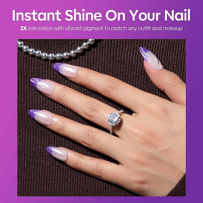 modelones Gel Nail Polish, 15 ML Pearl Gel Polish Color Changing Temperature Color Changing Mood Pearlescent Purple Pink Swirl Thread Texture Soak off UV Cured Gel Polish Salon Manicure Art