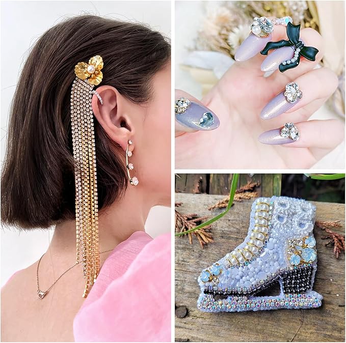 1782Pcs 2/3/4mm Crystal Glass Nail Rhinestones AB Color Pointed Back Nail Charms Small Nail Face Gems Bulk for Nail Art Makeup Wedding Bouquet Jewelry Making