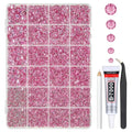 Dark Pink Crystal Resin Rhinestones w B7000 Glue for Bedazzling Crafting 2mm-6mm Flatback Stones Diamonds Crystals Gems Bedazzler Kit for Nails Face Eyes Makeup Tumblers Bottles Crafts Shoes