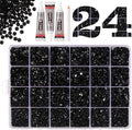 Black Rhinestones for Bedazzling with B7000 Jewelry Glue, Resin Rhinestones for Crafting Crafts DIY, Bedazzler Kit Gems for Clothing Shoes Tumblers Fabric Nail Art Assorted Size 2/3/4/5mm