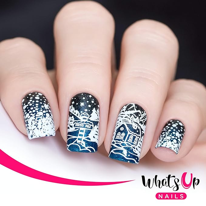 Whats Up Nails - B050 Count On Me! Stamping Plate for Christmas Winter Nail Art Design
