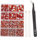 NCB 8000pcs Non Hotfix Rhinestones 10 Sizes Flatback Crystal Glass Rhinestones with Tweezers and Picking Pen for Nail Art Clothes Bags Phone Decorations Crafts DIY (020 Hyacinth Mix SS3-SS30)