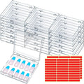 Landhoow 30 Pcs Press on Nail Storage Box with 60 Pcs Adhesive Double Sided Tape Acrylic Artificial False Nail Packaging Display Case Organizer for Art Home Business Salon Supplies(Clear)