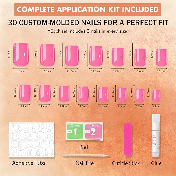 Chrome Ombre Lilac Press on Nails Short Square, Glazed Cute Fake Nails with Sparkle Mirror Design, Shiny Glitter Glue on Nails Short, Gradient Nude Gel Nail Press ons with Glue 30 Pcs